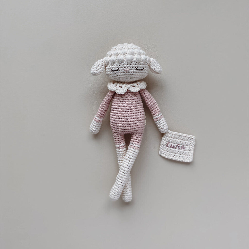 Patti Oslo Personalised Personalised Lilli Lamb I rosa Organic Soft Toys