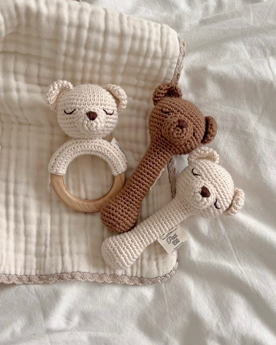 Patti Oslo Polar Bear Rattle | with bell Teething Rings & Rattles & Baby Gym Toys