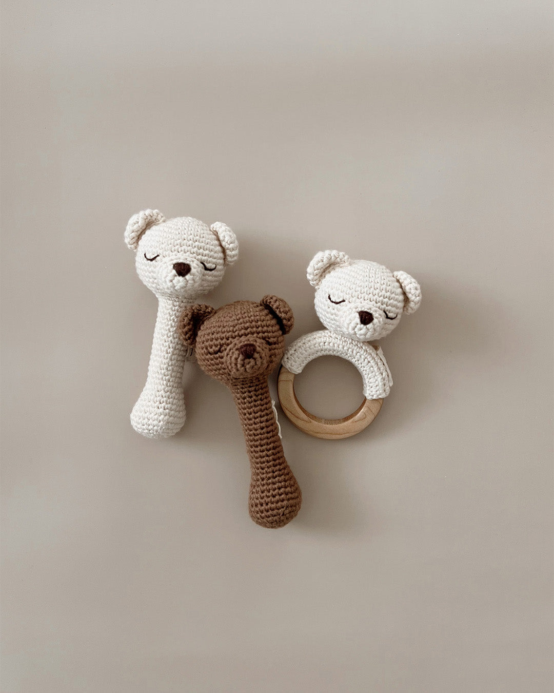 Patti Oslo Polar Bear Teething Ring | cream Teething Rings & Rattles & Baby Gym Toys