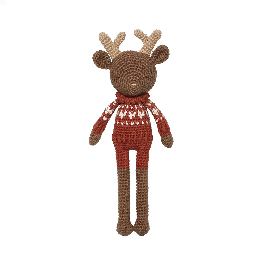 Patti Oslo Robin Reindeer I hearts sweater Organic Soft Toys