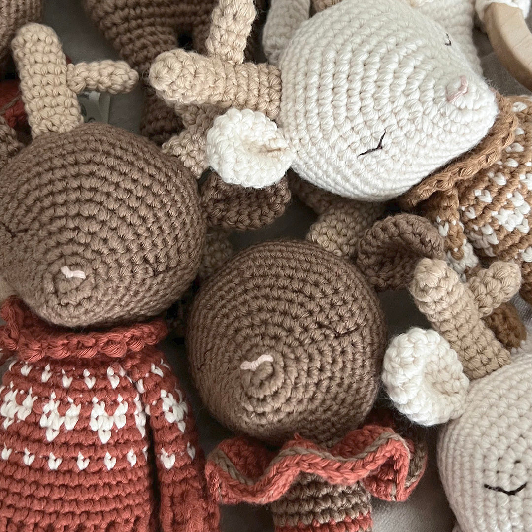 Patti Oslo Robin Reindeer I hearts sweater brown Organic Soft Toys