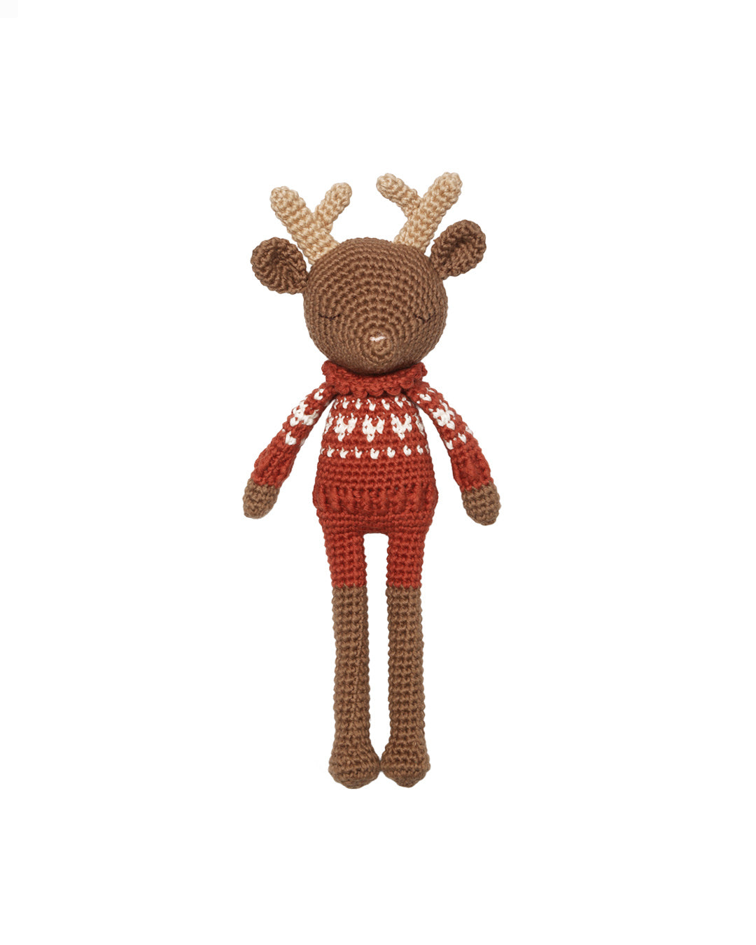 Patti Oslo Robin Reindeer I hearts sweater brown Organic Soft Toys