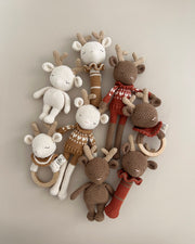 Patti Oslo Robin Reindeer I hearts sweater caramel Organic Soft Toys