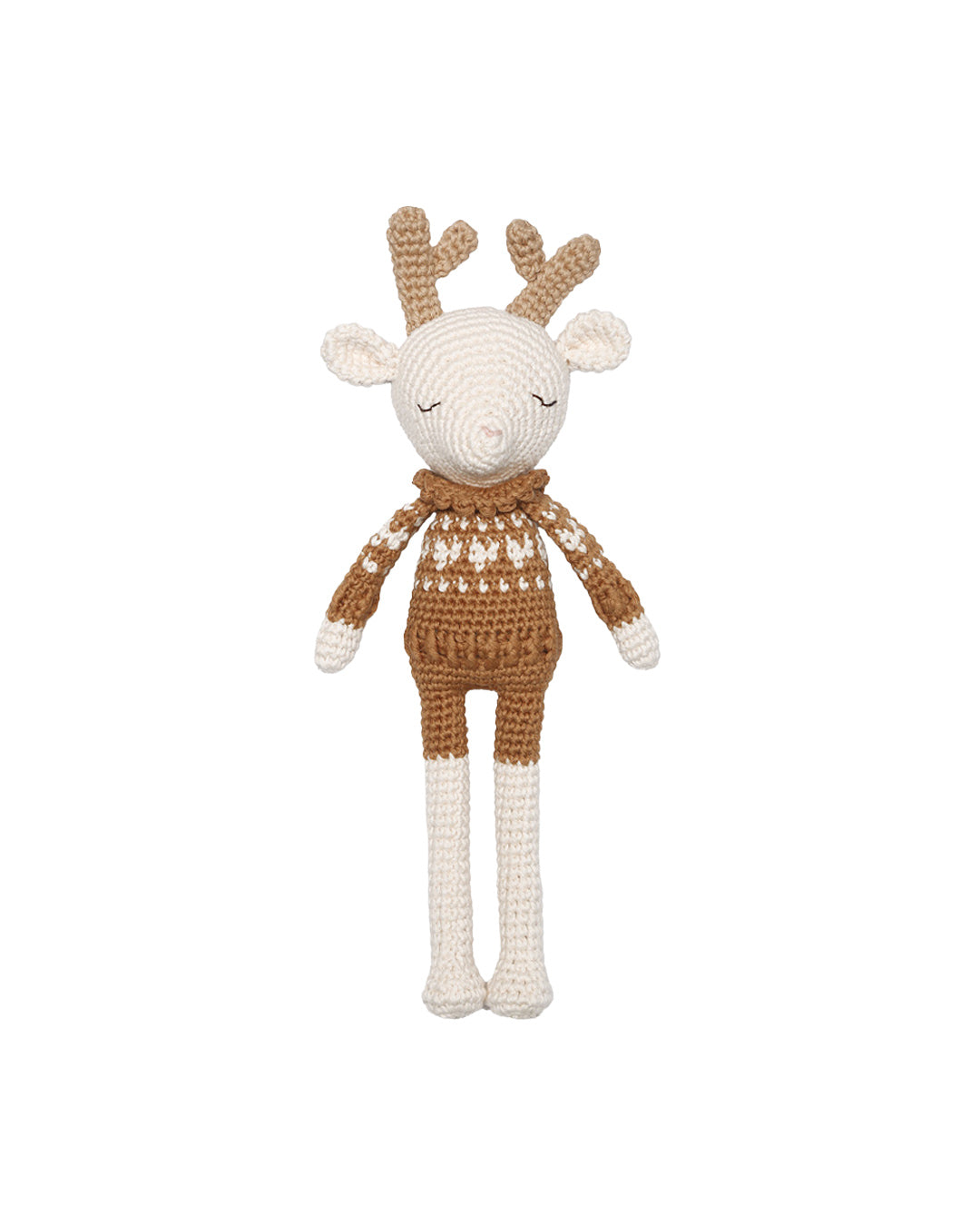 Patti Oslo Robin Reindeer I hearts sweater caramel Organic Soft Toys