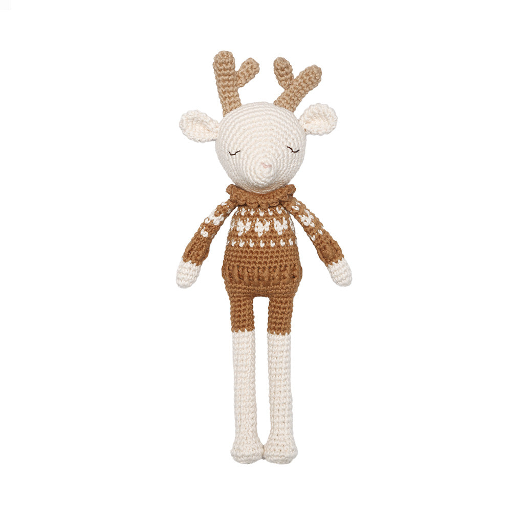 Patti Oslo Robin Reindeer I hearts sweater caramel Organic Soft Toys