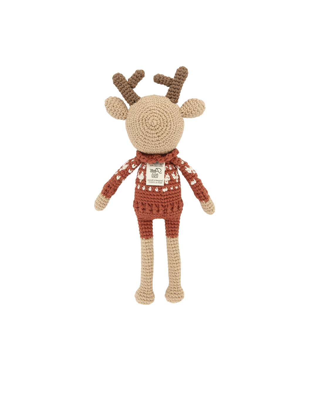 Patti Oslo Robin Reindeer I hearts sweater sienna Organic Soft Toys