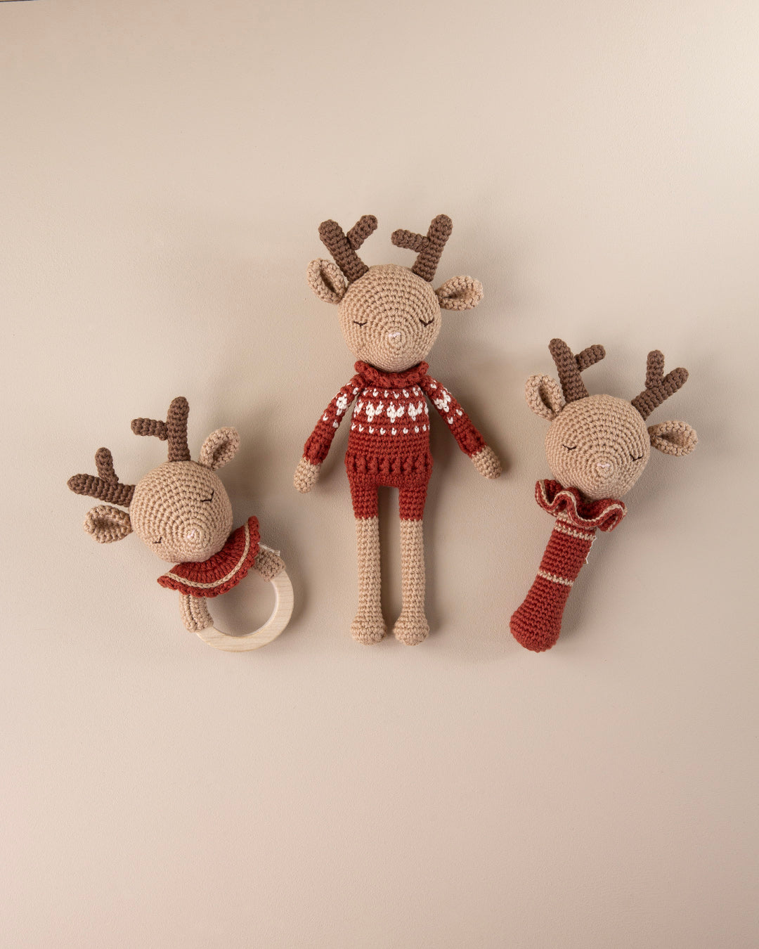 Patti Oslo Robin Reindeer I hearts sweater sienna Organic Soft Toys