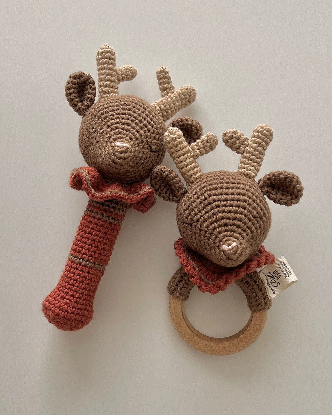 Patti Oslo Robin the Reindeer Rattle I cherry red Teething Rings & Rattles & Baby Gym Toys