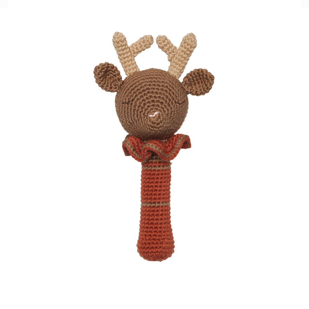 Patti Oslo Robin the Reindeer Rattle I cherry red Teething Rings & Rattles & Baby Gym Toys