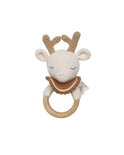 Patti Oslo Robin the Reindeer Teething Ring I caramel Teething Rings & Rattles & Baby Gym Toys