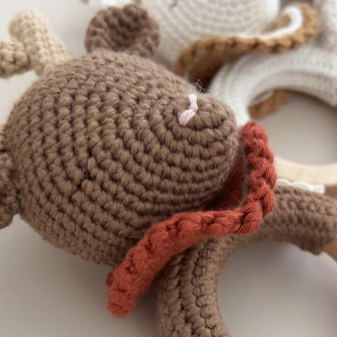 Patti Oslo Robin the Reindeer Teething Ring I cherry red Teething Rings & Rattles & Baby Gym Toys