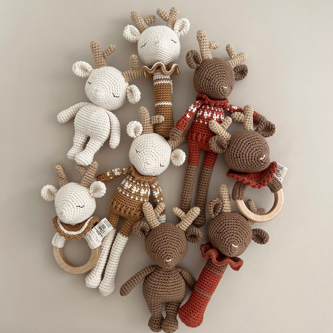 Patti Oslo Robin the Reindeer Teething Ring I cherry red Teething Rings & Rattles & Baby Gym Toys