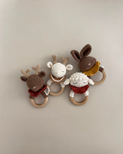 Patti Oslo Robin the Reindeer Teething Ring I cherry red Teething Rings & Rattles & Baby Gym Toys