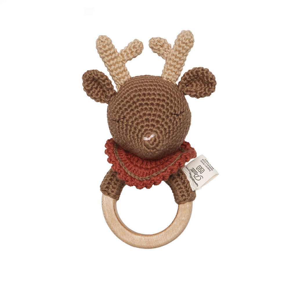 Patti Oslo Robin the Reindeer Teething Ring I cherry red Teething Rings & Rattles & Baby Gym Toys