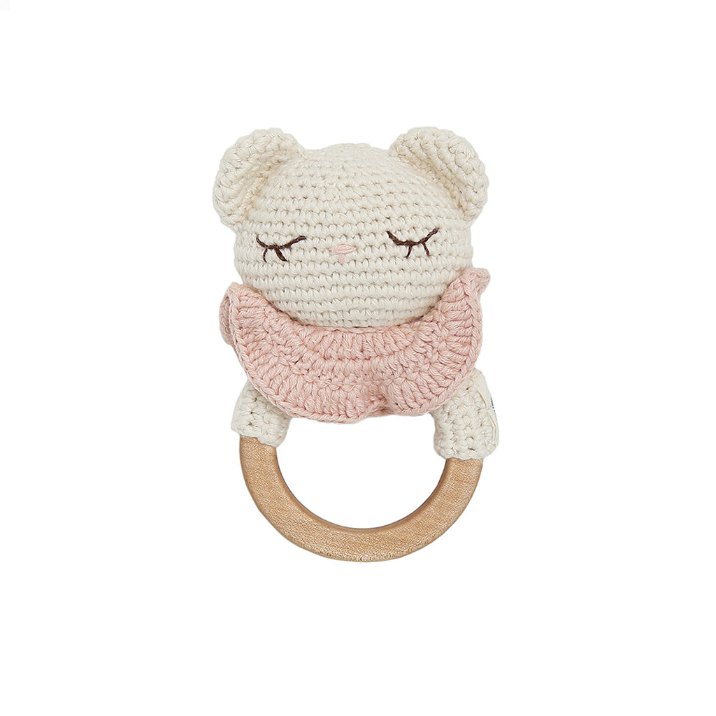 Patti Oslo Tiffani the Teddy Teething Ring | with bell Teething Rings & Rattles & Baby Gym Toys