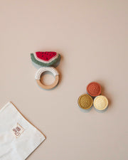 Patti Oslo Watermelon Teething Ring | with bell Teething Rings & Rattles & Baby Gym Toys